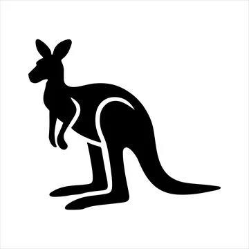 Kangaroo silhouette Stock Illustration