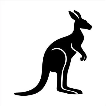 Kangaroo silhouette Stock Illustration