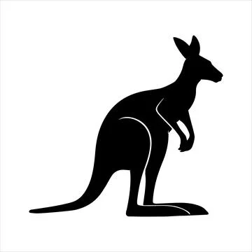 Kangaroo silhouette Stock Illustration