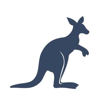 Kangaroo Silhouette Logo Illustration Vector Template Illustrazione stock