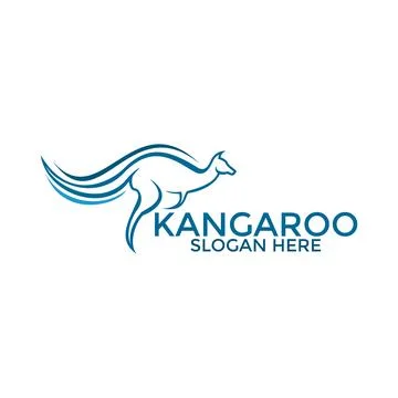 Kangaroo simple modern logo vector, Creative Kangaroo Minimalist logo desig.. Stock Illustration