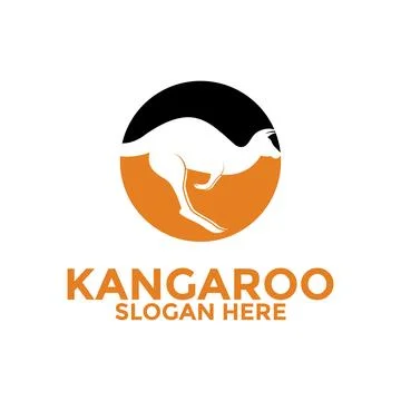 Kangaroo simple modern logo vector, Creative Kangaroo logo design template Stock Illustration