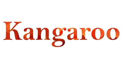 Kangaroo text image stock design in colorful style letters Stock Illustration