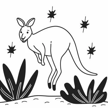 Kangaroo Vector Illustration Cute Flat Design Cl (1) vector illustration de.. Stock Illustration
