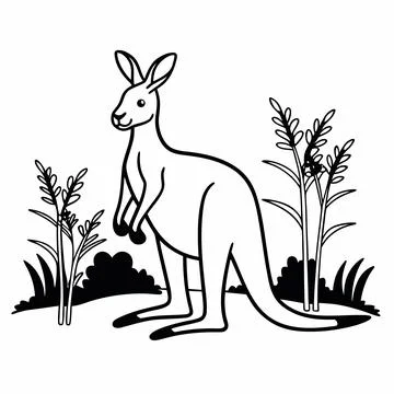 Kangaroo Vector Illustration Cute Flat Design Cl vector illustration design 1 Stock Illustration
