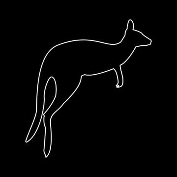 Kangaroo white color path  icon . Stock Illustration