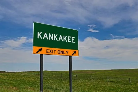 KANKAKEE US Highway Exit Only Sign Stock Photos