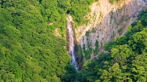 Kanman Fall in summer located in Shigakogen mountain in Nagano 스톡 동영상 111934154