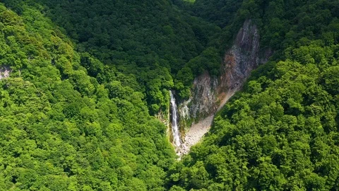 Kanman Fall in summer located in Shigakogen mountain Stock Footage 111948124