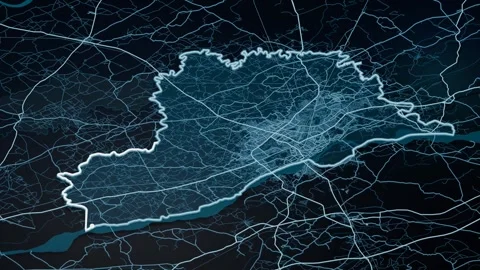 Kanpur India Glowing Digital Map Animation 4K Vidéo 337327114