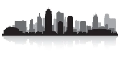 Kansas city skyline silhouette Stock Illustration