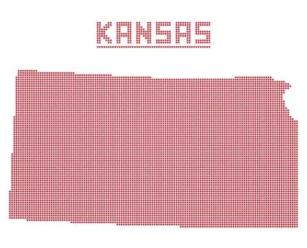 Kansas Dot Map Stock Illustration