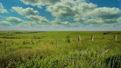 Kansas Flint Hills timelapse clouds Stock Footage