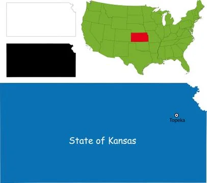 Kansas map Stock Illustration