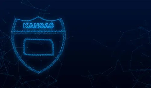 Kansas map on road Plexus sign. Welcome to State of Kansas. Vector illustration 스톡 일러스트