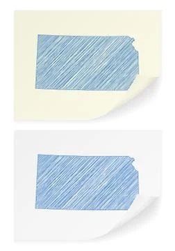Kansas scribble map 스톡 일러스트