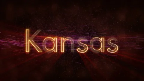Kansas - Shiny looping state name text animation Stock-Footage 99576043
