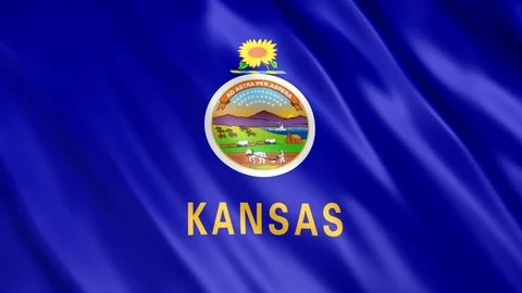 Kansas State Flag Stock Footage 123964556