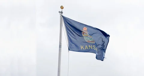 Kansas State Flag Stock Footage 284791282