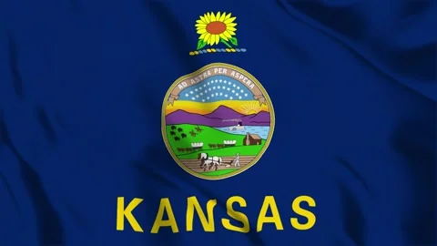 Kansas State Flag Loop 4K 動画素材 243874315