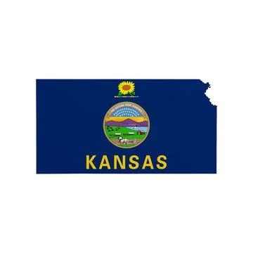 Kansas State Flag Map Stock Illustration