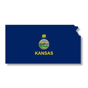 Kansas State Flag Map Illustration Stock Illustration