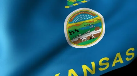 Kansas State Flag Waving Stock Footage 11966529