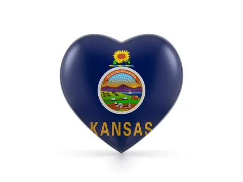 Kansas state heart flag Stock Illustration