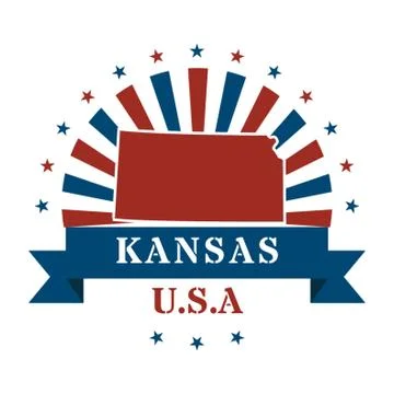 Kansas State Map Label Stock-Illustration