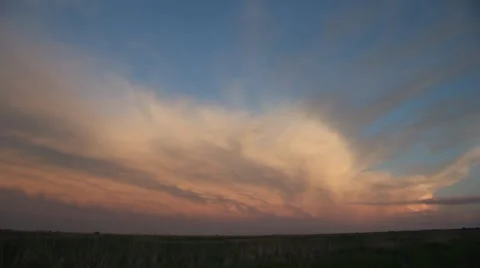Kansas Sunset Cloud Timelapse 库存影片 5297629