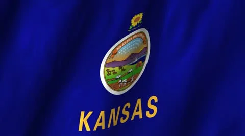 Kansas Waving Flag Stock Footage 12290999