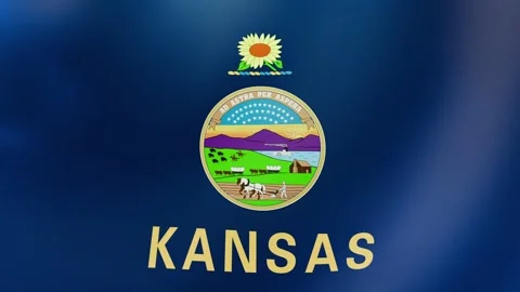 Kansas Waving flag Stock Footage 297498350