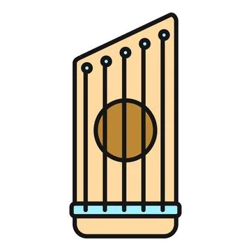 Kantele string musical instrument flat icon design Stock Illustration