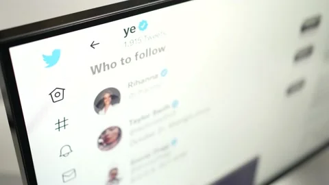 Kanye West Twitter Account Browsing Online on a Screen Stock Footage 218338632