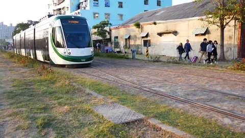 Kaohsiung Light Rail Train Stock Footage 83964204