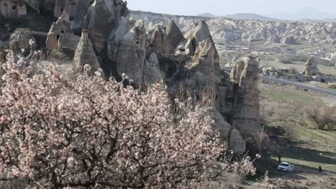 Kapadokia shooting in spring, the plants bloom, there are no people 库存影片 311915283
