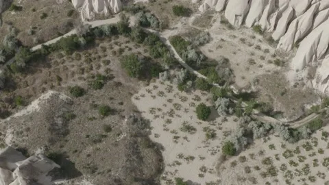 Kapadokya Aerial on rocks Stock Footage 219873789