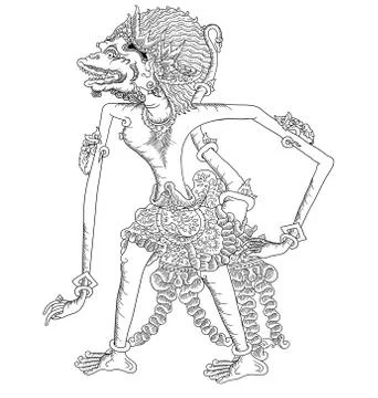 Kapi Hanggeni Wayang Kulit Stock Illustration