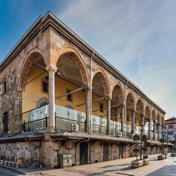 Kapi Mosque, an Ottoman-era landmark featuring an arched portico and columns in Stock Photos