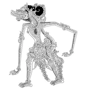 Kapi Saraba Wayang Kulit Stock Illustration
