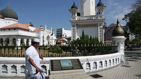 Kapitan Keling Mosque in George Town, Penang, Malaysia Vídeos de archivo 48163045