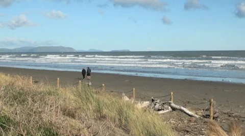 Kapiti Beach in New Zealand Stock Footage