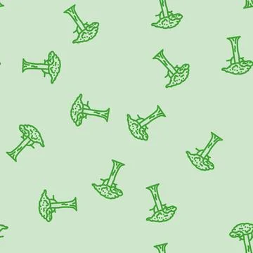 Kapok tree jungle amazon line vector seamless pattern Stock Illustration