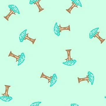 Kapok tree jungle amazon vector seamless pattern イラスト素材