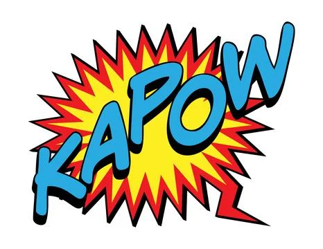 KAPOW Comic Book Pop Art Explosive Speech Bubble Stock Illustration