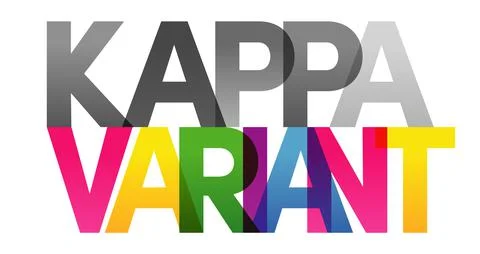 KAPPA VARIANT Colored rainbow text Stock Illustration