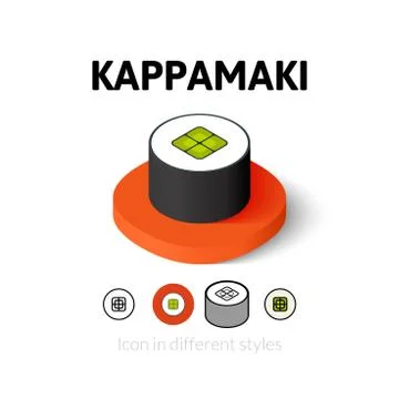 Kappamaki icon in different style Stock Illustration