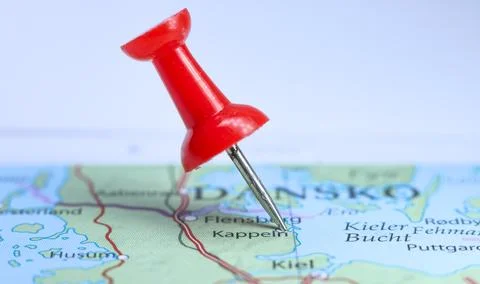 Kappeln, Germany pin on map Stock Photos