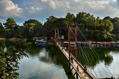 Kaptai Hanging Bridge, Jhulonto Bridge, Rangamati, Chittagong Hill Tracts, Ba Stock Photos