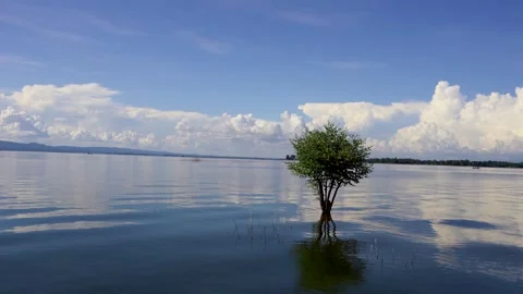 Kaptai Lake is the largest man-made lake. Stock Footage 321308507